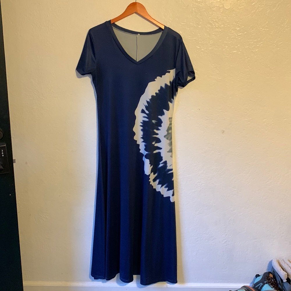 Tie dye print maxi dress